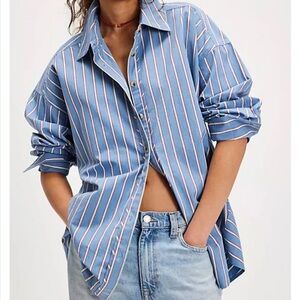 We The Free Striped Button Down Shirt